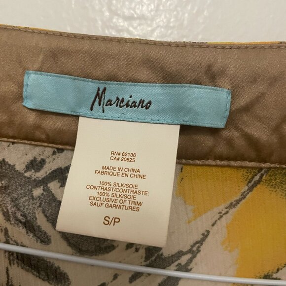 Marciano Silk Yellow and Black Top Size Small - Picture 2 of 4